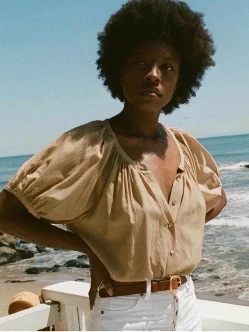Doen June Top Top in Driftwood